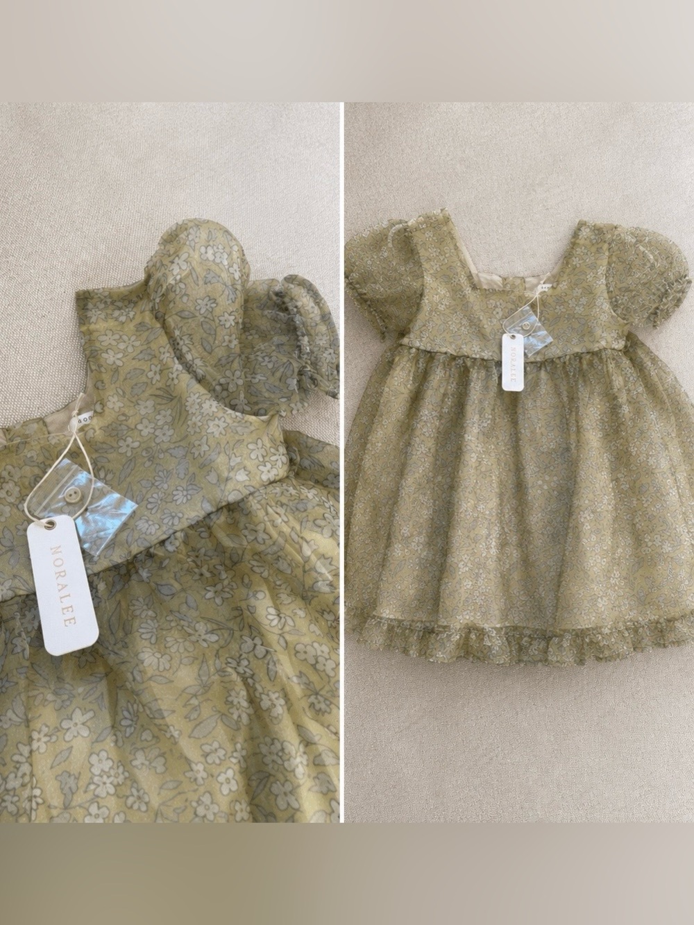 Rylee + Cru Noralee Quinn Babydoll Dress in Citron NWT